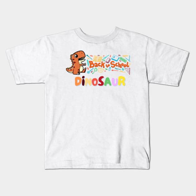 Back To School Dinosaurs Kids T-Shirt by NICHE&NICHE